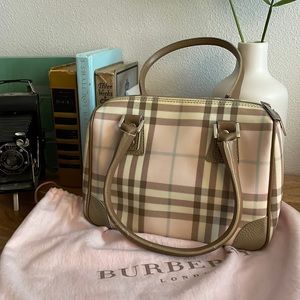 Burberry Mini Plaid Boston Pink Bag